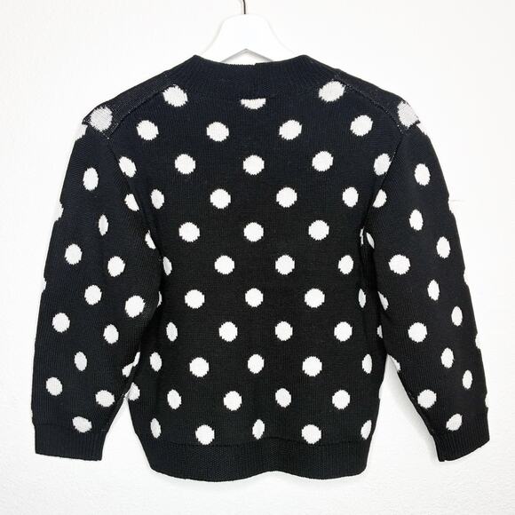Joie Brettina B Polka Dot Black and White Sweater S - Picture 6 of 9